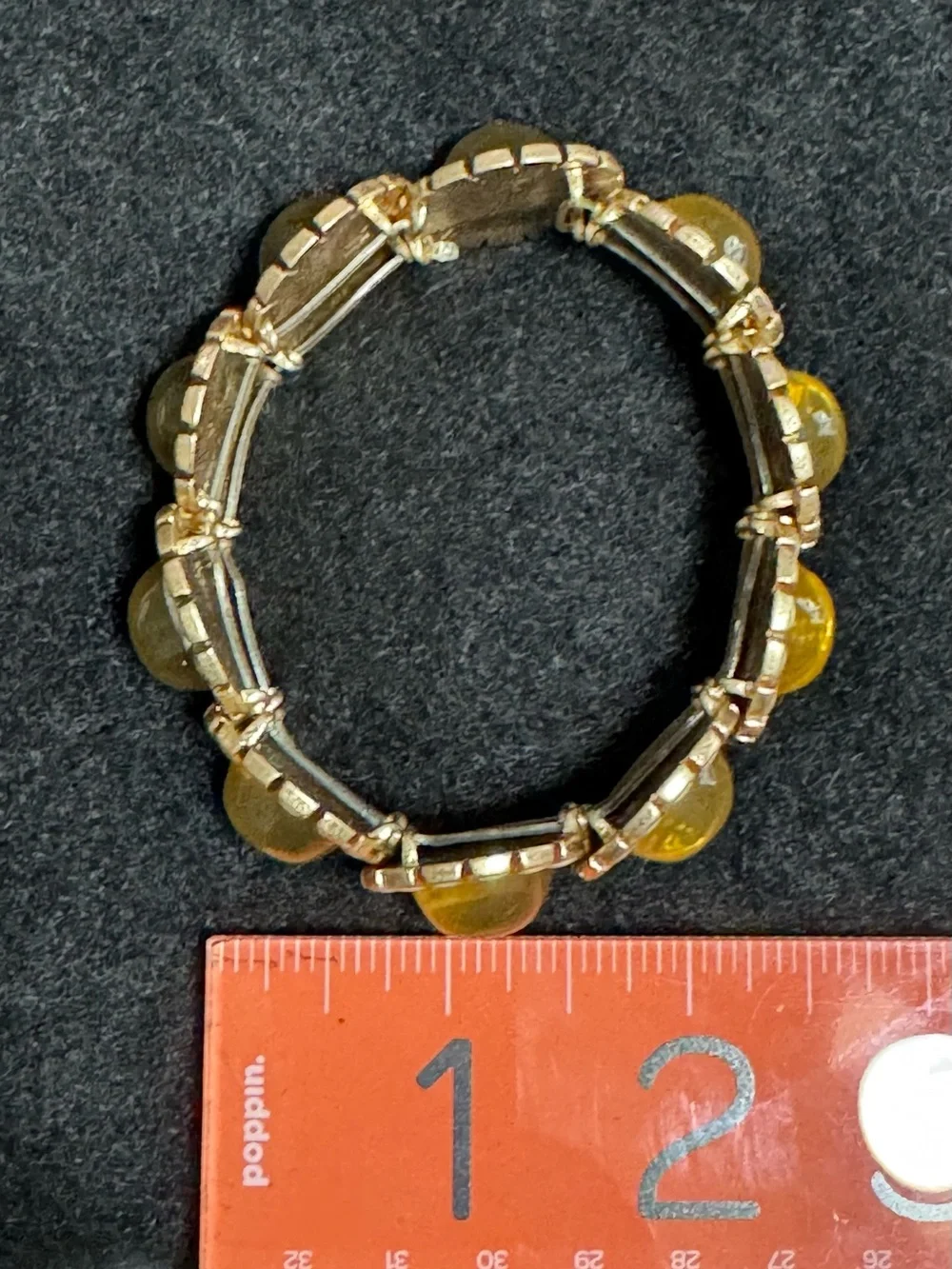 Gold-Tone Cabochon Floral Stretch Bracelet (very little stretch)